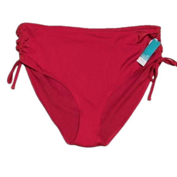 NWT Outdoor Oasis Bikini Swim Bottom High Rise Plus Size 0X Adjustable Tie Sides - Picture 1 of 6